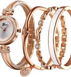 Women Stylish Four-Piece Bangle Analog Quartz Wrist Watch