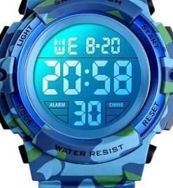Sports Watch , Boy Waterproof Casual Electronic Quartz 7 Colorful Led Watches