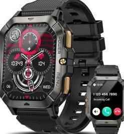 Smart Watches for Men 2.02” Fitness  Waterproof Fitness Tracker with Blood Pressure/Heart Rate/Sleep